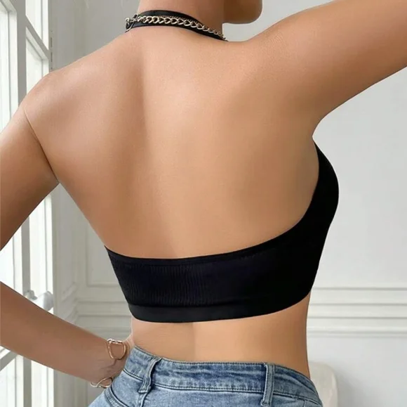 Women's Front Hook Romantic Lace Splice Halter Lingerie Bra XL - Picture 2 of 7